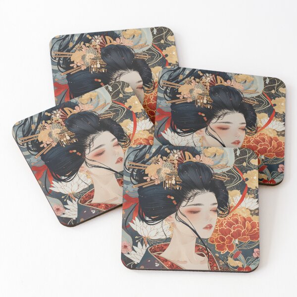 Item preview, Whimsical Geisha: Modern Pop Art Print designed and sold by 33wolvesdesigns.