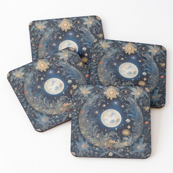 Item preview, William Morris Inspired Moon and Stars designed and sold by Tamas Das.