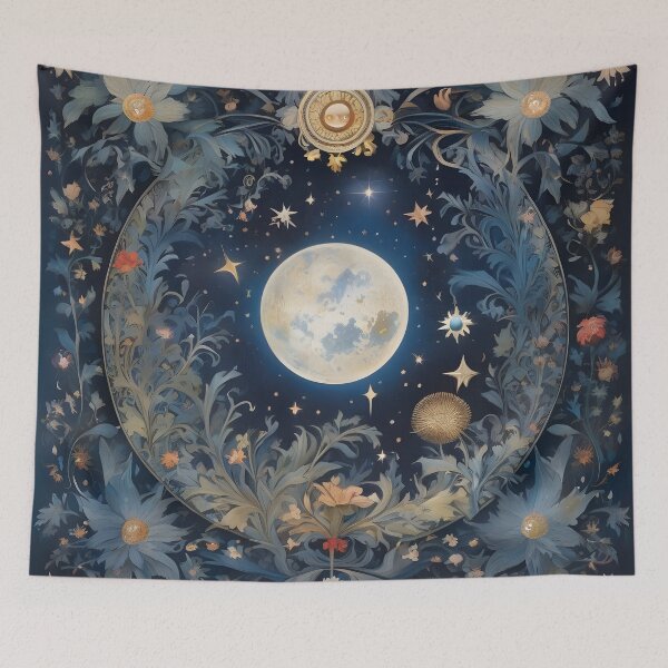 Item preview, William Morris Inspired Moon and Stars designed and sold by Tamas Das.