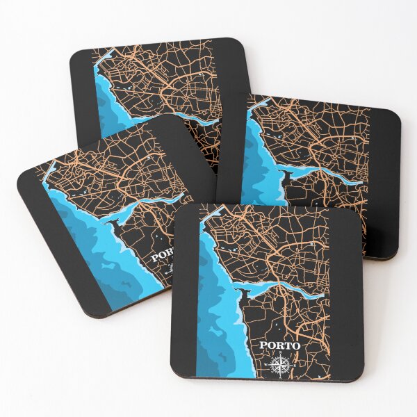 Item preview, Porto City Map with Water area designed and sold by DimDom.