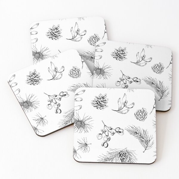 Item preview, pattern with forest branches and pine cones designed and sold by Oleksandra Yurchenko.