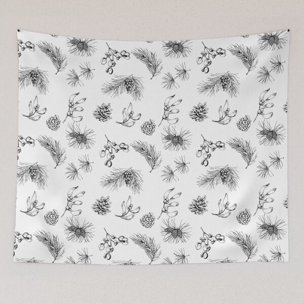 Item preview, pattern with forest branches and pine cones designed and sold by Oleksandra Yurchenko.