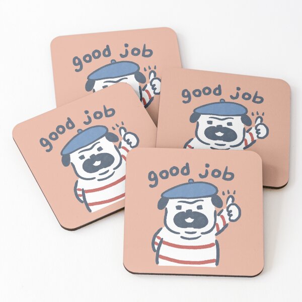 Item preview, good job and cartoon pug designed and sold by LittleAdong.