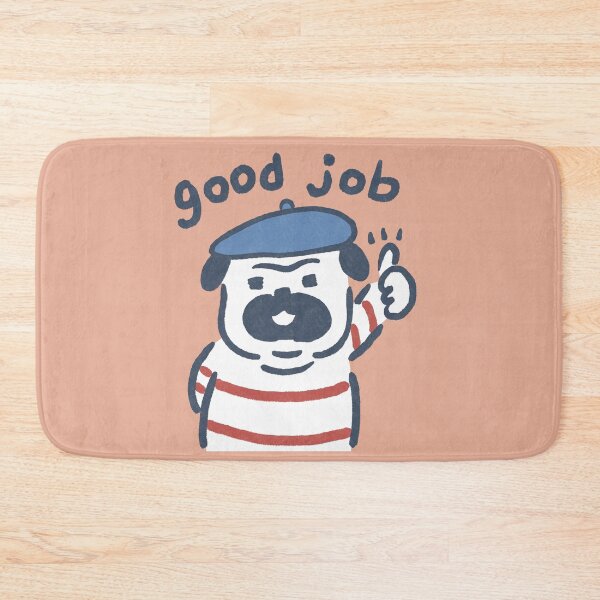 Item preview, good job and cartoon pug designed and sold by LittleAdong.