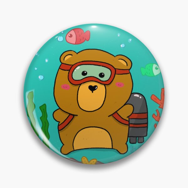 Item preview, Underwater Snorkelling Bear designed and sold by Alicia.Makes.Art.