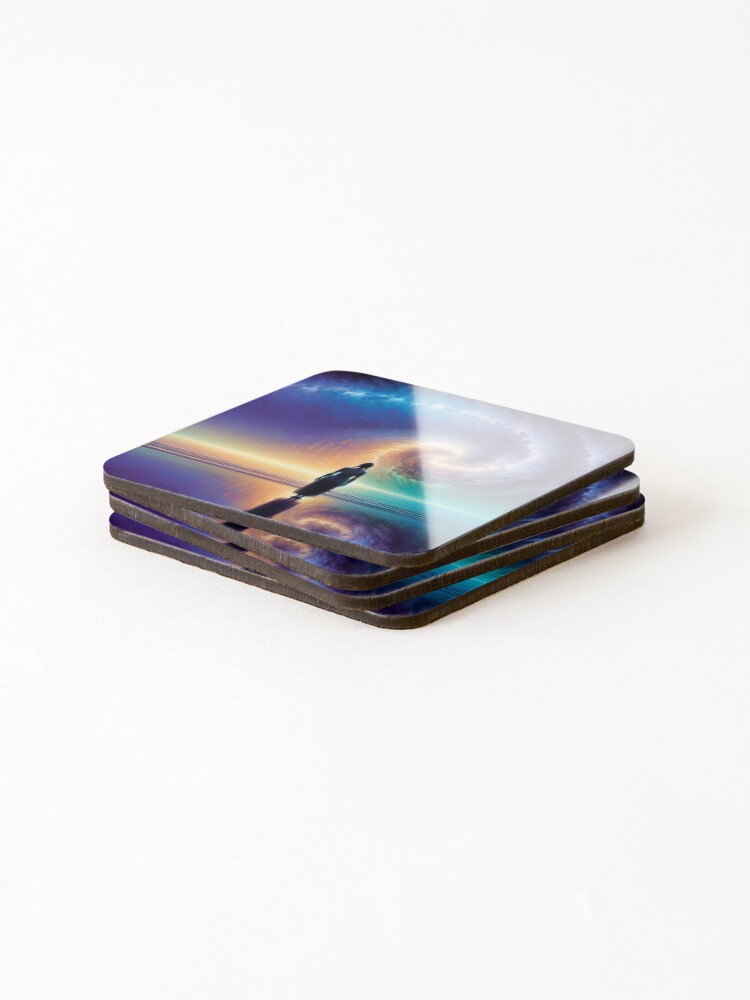 Thumbnail 4 of 5, Coasters (Set of 4), Title: Cosmic Contemplation designed and sold by NesianUnity.