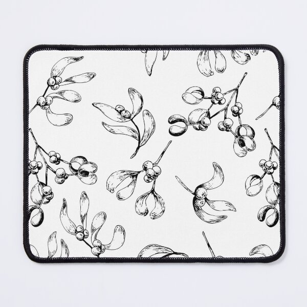 Item preview, Pattern with hand drawn mistletoe branches designed and sold by Oleksandra Yurchenko.