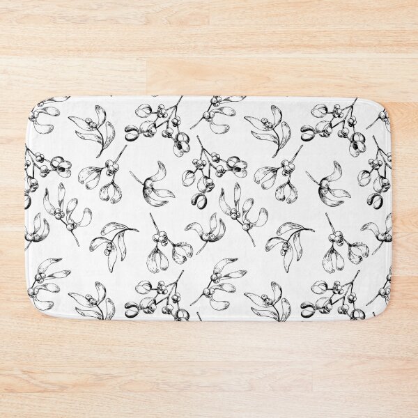 Item preview, Pattern with hand drawn mistletoe branches designed and sold by Oleksandra Yurchenko.