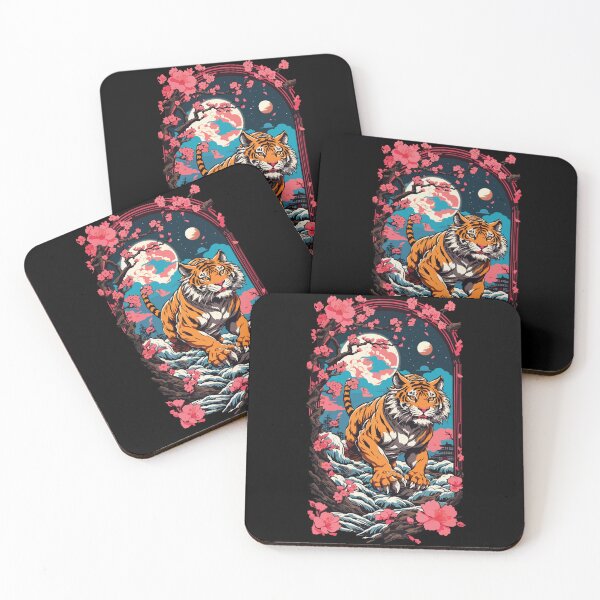 Item preview, Asian Tiger Cute Cat Vaporvawe Style designed and sold by LuminOrb.
