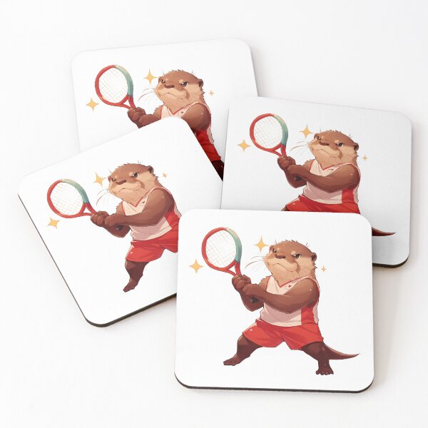 Item preview, Cute Otter Playing Tennis designed and sold by One Winged Otaku.