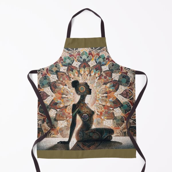 Item preview, Woman's silhouette against an intricate mosaic, the patterns echoing in her body art, creating a harmonious blend  designed and sold by AndreaMart.
