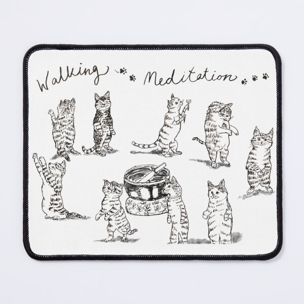 Item preview, Mindful Walking Meditation Cats designed and sold by bittergodart.