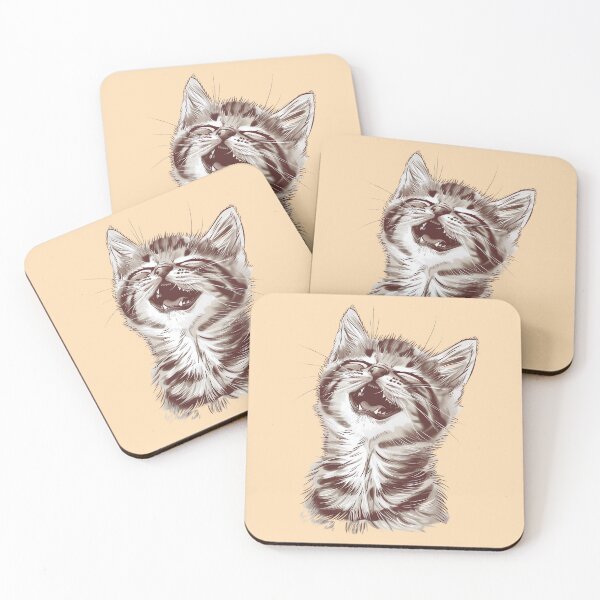 Item preview, Expressive Kitten Illustration: Joyful Feline Artwork designed and sold by RuyaFab.