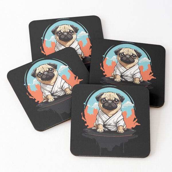 Item preview, Funny karate pug martial arts dog design designed and sold by LuminOrb.
