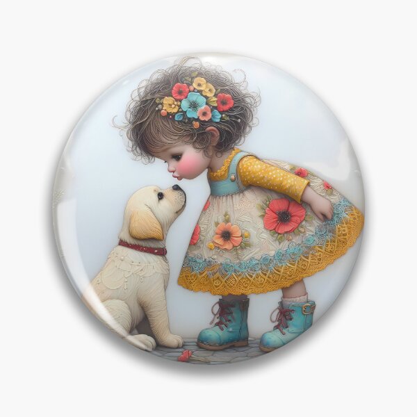 Item preview, Puppy Love in a Floral Frame designed and sold by Patriot Artyfact.