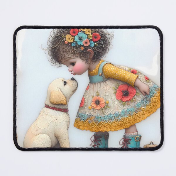 Item preview, Puppy Love in a Floral Frame designed and sold by Patriot Artyfact.