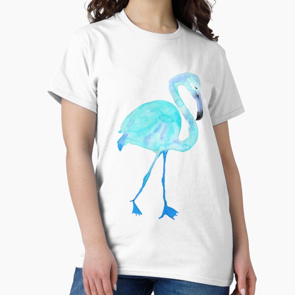 Aqua Watercolor Flamingo Classic T-Shirt