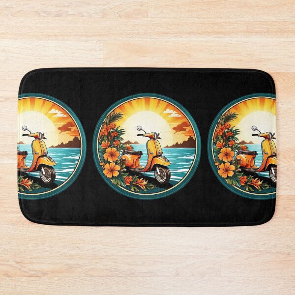 Item preview, Vintage Scooter at Sunset by the Ocean with Hawaii Orchids designed and sold by NautiChic.