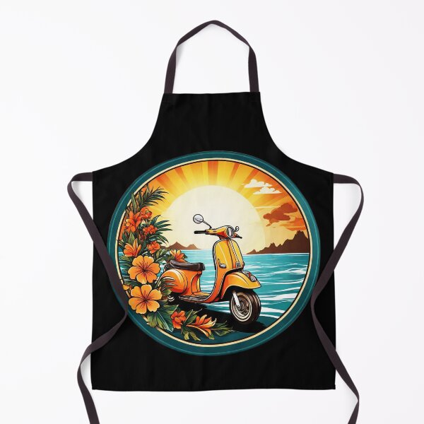 Item preview, Vintage Scooter at Sunset by the Ocean with Hawaii Orchids designed and sold by NautiChic.