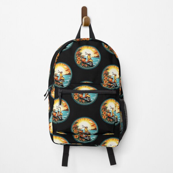 Item preview, Vintage Scooter at Sunset by the Ocean with Hawaii Orchids designed and sold by NautiChic.