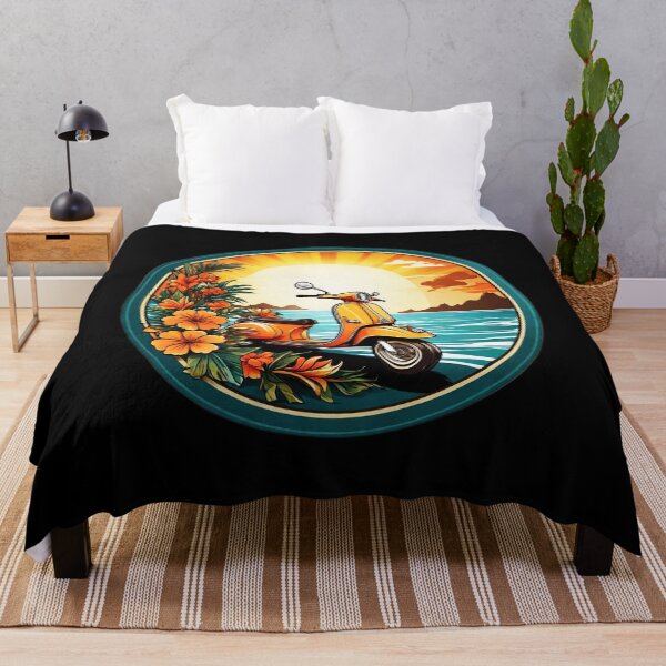 Item preview, Vintage Scooter at Sunset by the Ocean with Hawaii Orchids designed and sold by NautiChic.
