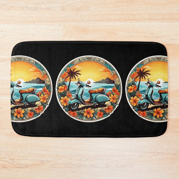 Item preview, Vintage Moped at Sunset by the Ocean with Hawaii Orchids designed and sold by NautiChic.