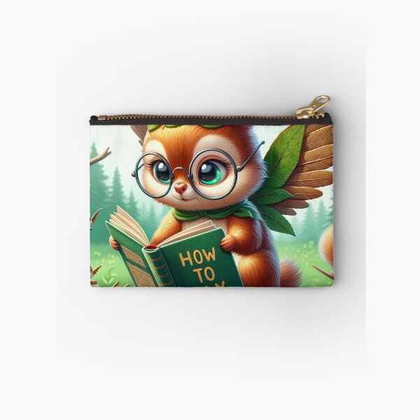 Item preview, Squirrel with round glasses and a thoughtful expression sits on a tree branch with an open book designed and sold by AndreaMart.