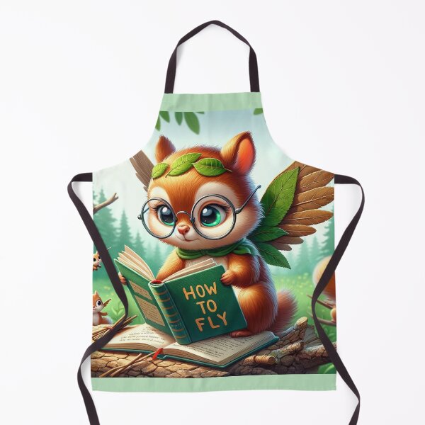 Item preview, Squirrel with round glasses and a thoughtful expression sits on a tree branch with an open book designed and sold by AndreaMart.