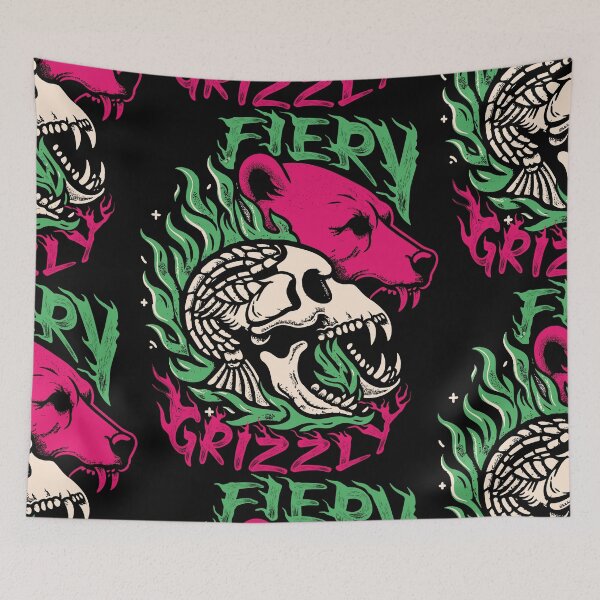 Item preview, Fiery Grizzle Bear hand drawing illustration vector graphics art designed and sold by CropWear.