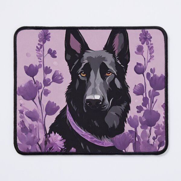 Item preview, German Shepherd Dog and Violet Flowers designed and sold by GoodyPaws.