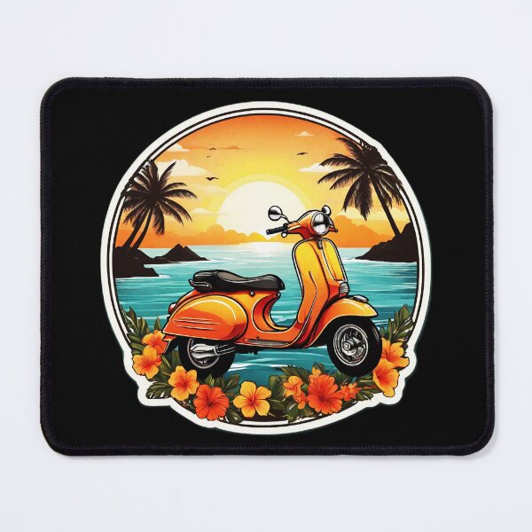 Item preview, Vintage Bike at Sunset by the Ocean with Hawaii Orchids designed and sold by NautiChic.