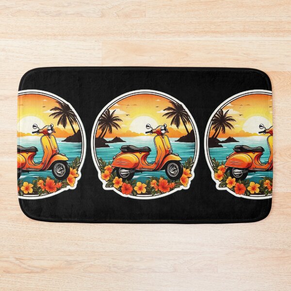 Item preview, Vintage Bike at Sunset by the Ocean with Hawaii Orchids designed and sold by NautiChic.