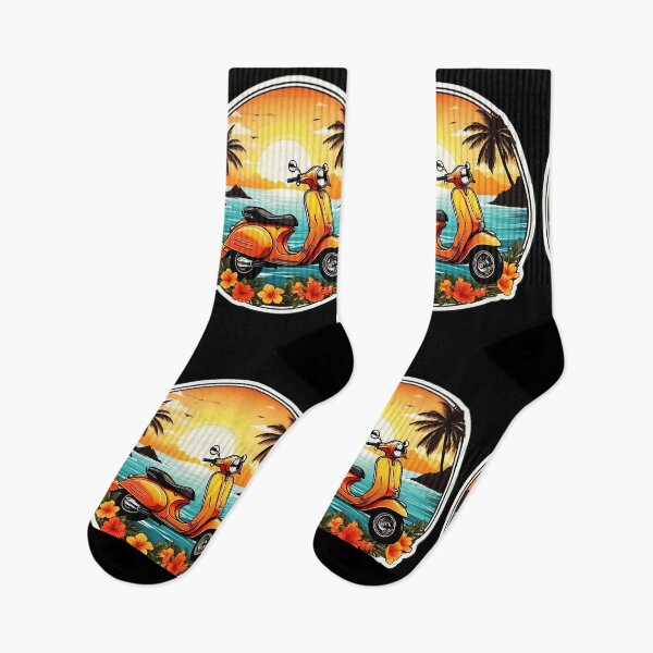 Item preview, Vintage Bike at Sunset by the Ocean with Hawaii Orchids designed and sold by NautiChic.