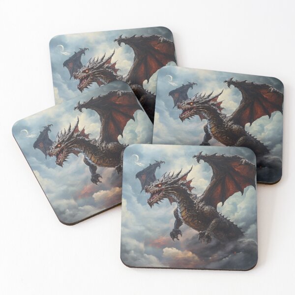 Item preview, Skyborne Sentinel: Majestic Dragon Soaring Amidst the Clouds designed and sold by MysticFable.
