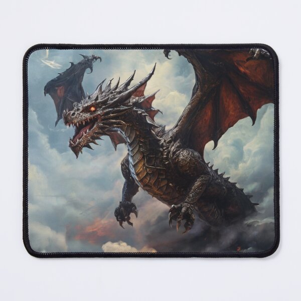 Item preview, Skyborne Sentinel: Majestic Dragon Soaring Amidst the Clouds designed and sold by MysticFable.