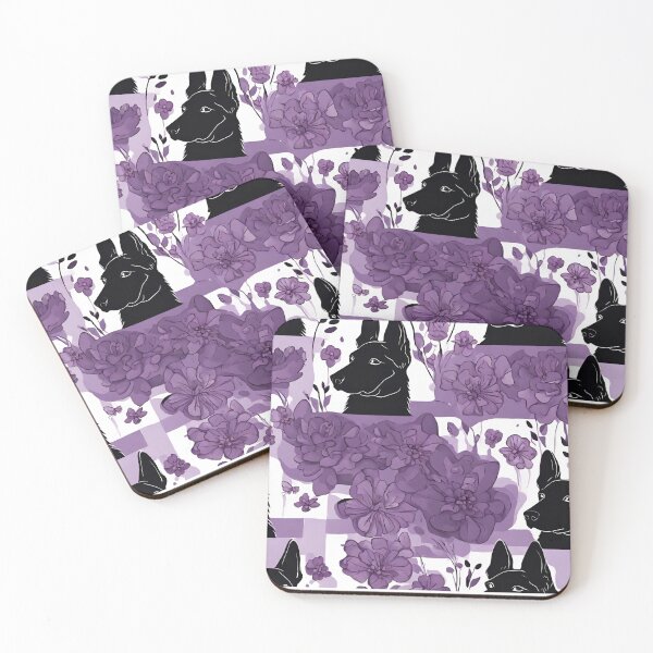 Item preview, German Shepherd Dog and Violet Flowers designed and sold by GoodyPaws.