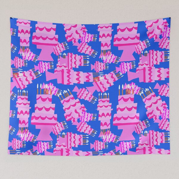 Item preview, Pink Cakes with Candles - Hand drawn designed and sold by Victoria Rose.