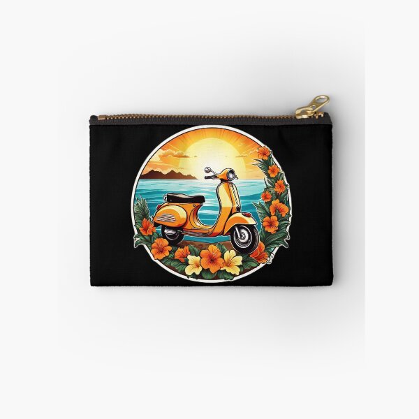 Item preview, Vintage Motorbike at Sunset by the Ocean with Hawaii Orchids designed and sold by NautiChic.
