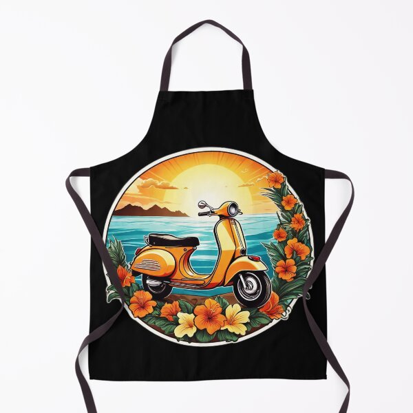 Item preview, Vintage Motorbike at Sunset by the Ocean with Hawaii Orchids designed and sold by NautiChic.