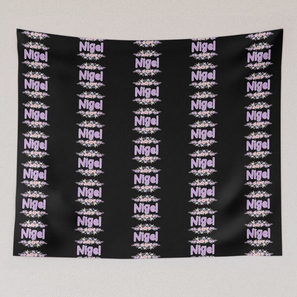 Item preview, Purple Flower Nigel Name Label (Black) designed and sold by NormadWorld.