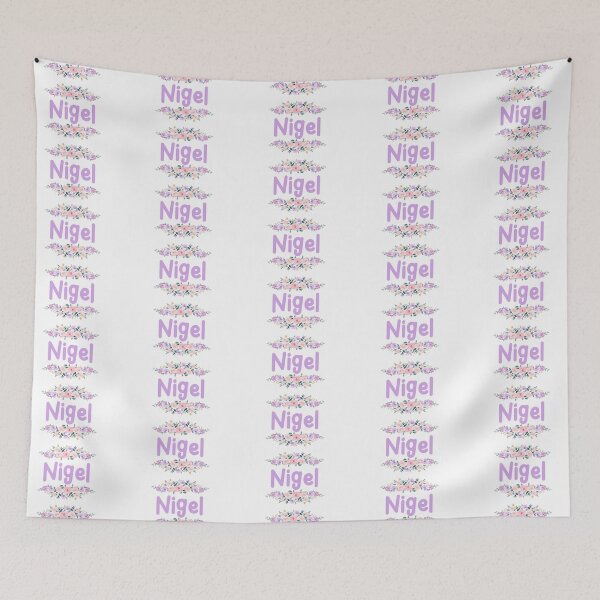 Item preview, Purple Flower Nigel Name Label designed and sold by NormadWorld.