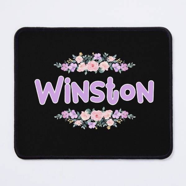 Item preview, Purple Flower Winston Name Label (Black) designed and sold by NormadWorld.
