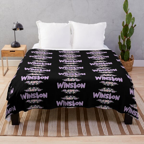 Item preview, Purple Flower Winston Name Label (Black) designed and sold by NormadWorld.