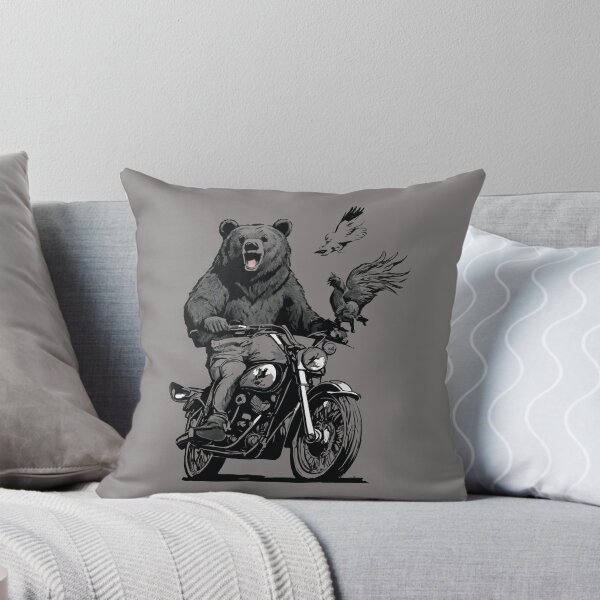 Item preview, Funny t-shirt of a bear on a motorcycle with flying birds. designed and sold by Gadget80.