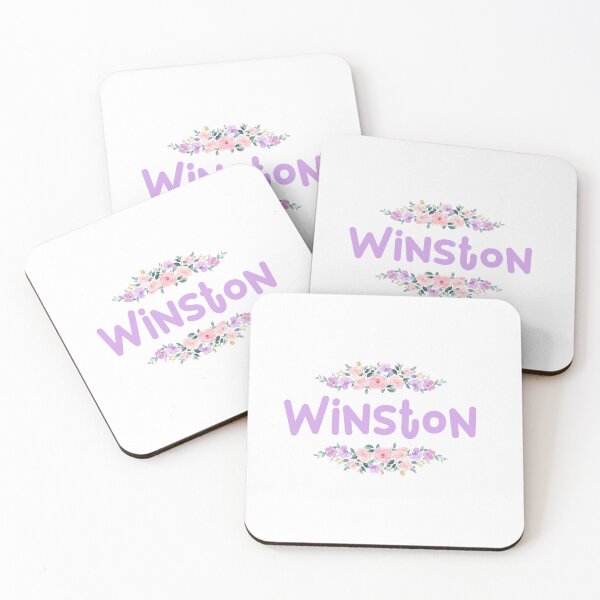 Item preview, Purple Flower Winston Name Label designed and sold by NormadWorld.