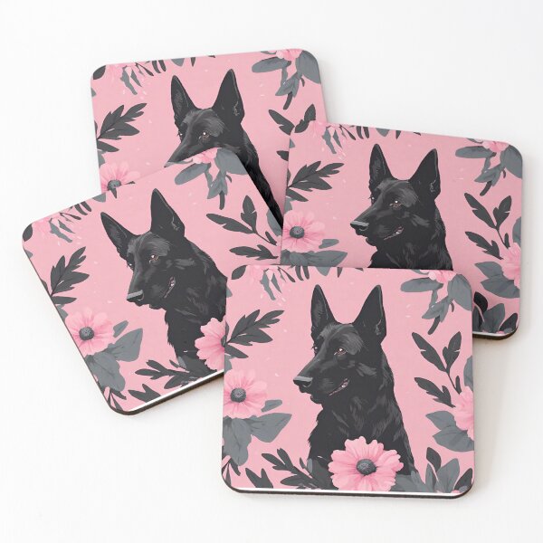 Item preview, German Shepherd Dog and Pink Flowers designed and sold by GoodyPaws.