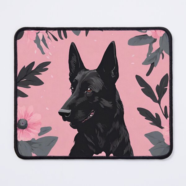 Item preview, German Shepherd Dog and Pink Flowers designed and sold by GoodyPaws.