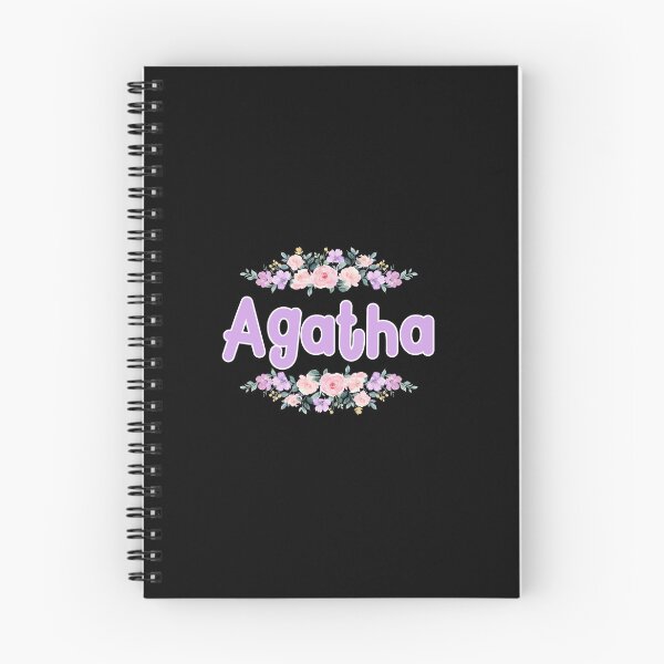 Item preview, Purple Flower Agatha Name Label (Black) designed and sold by NormadWorld.