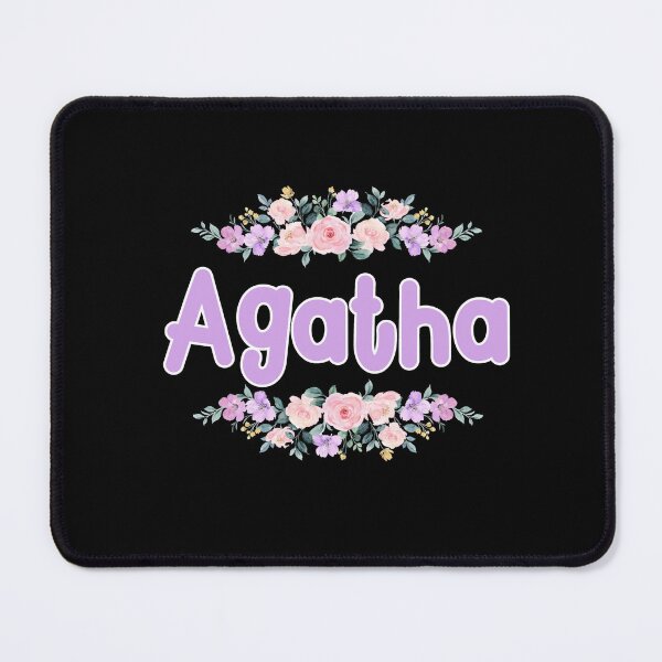 Item preview, Purple Flower Agatha Name Label (Black) designed and sold by NormadWorld.