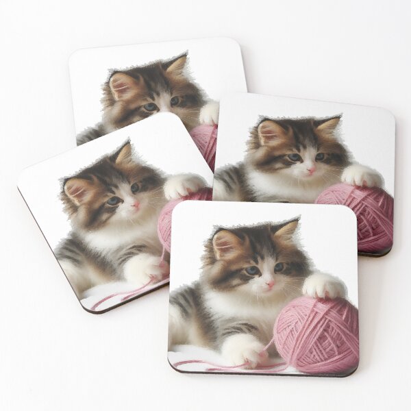 Item preview, Cat with a ball of wool designed and sold by Wild-way Art.